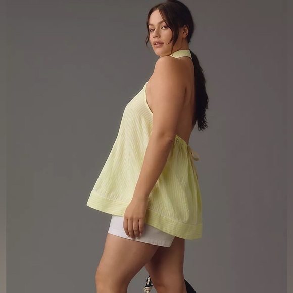 By Anthropologie Button-Front Halter Swing Blouse 3X - Picture 2 of 4